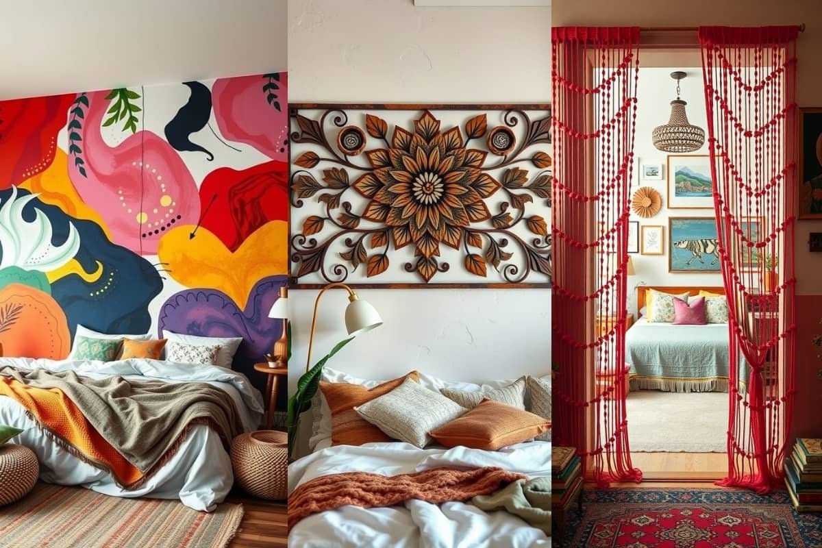 Unique Boho Themed Bedroom Art