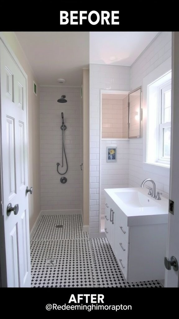 Before-and-After Bathroom Remodel showcasing a bathroom transformation