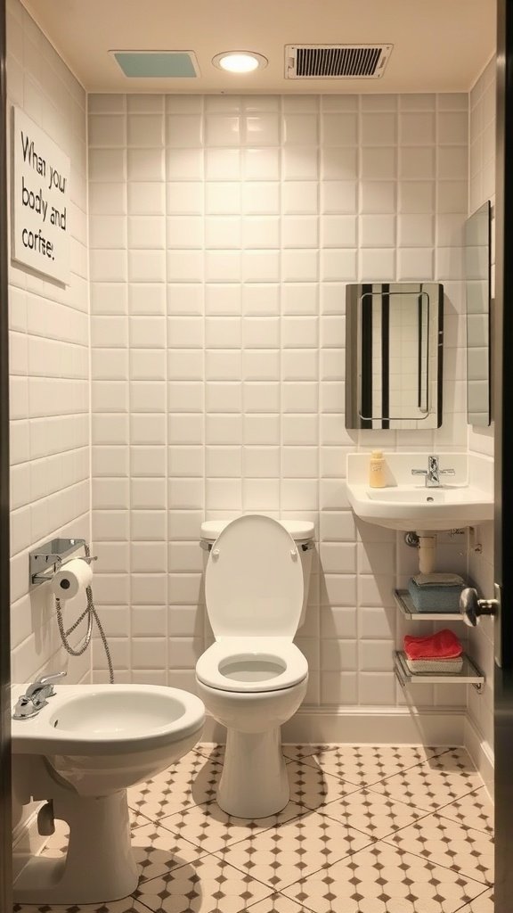 A compact bathroom with a toilet and sink, illustrating accessibility concerns.